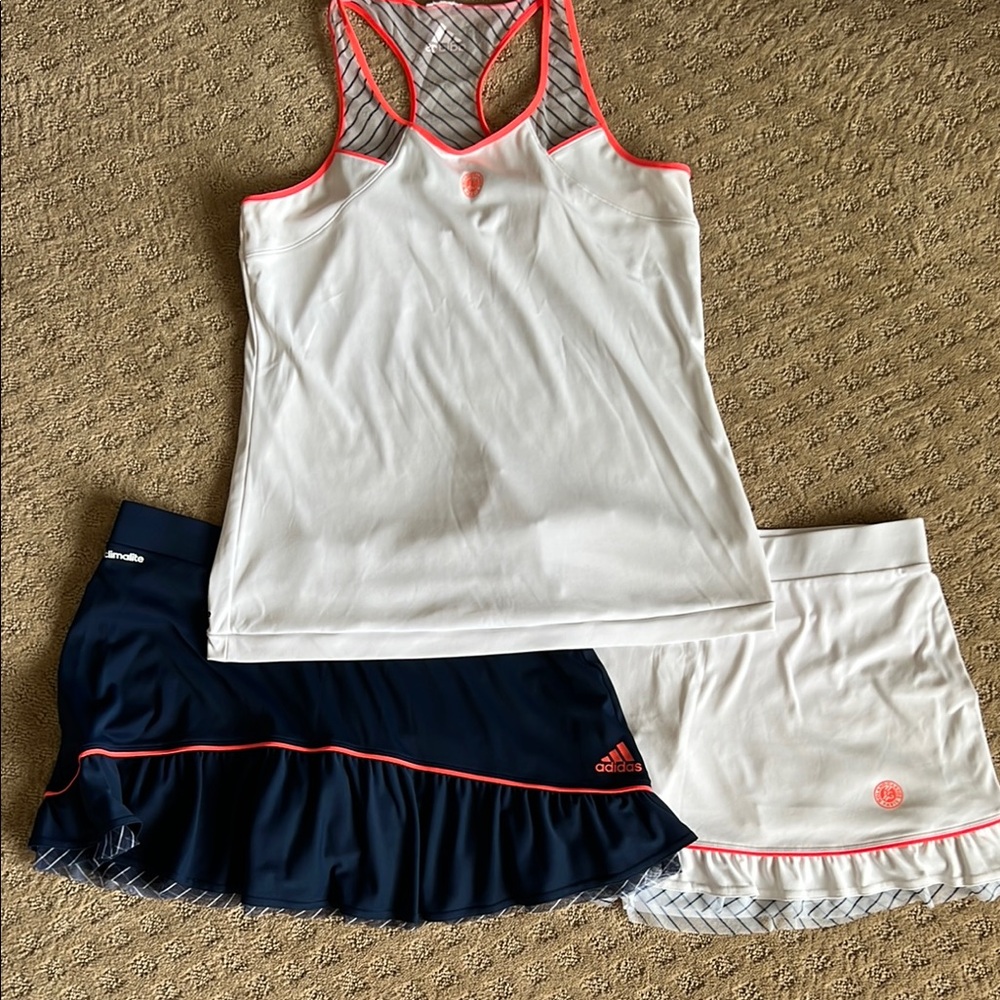adidas Women's White and Navy Shorts Set